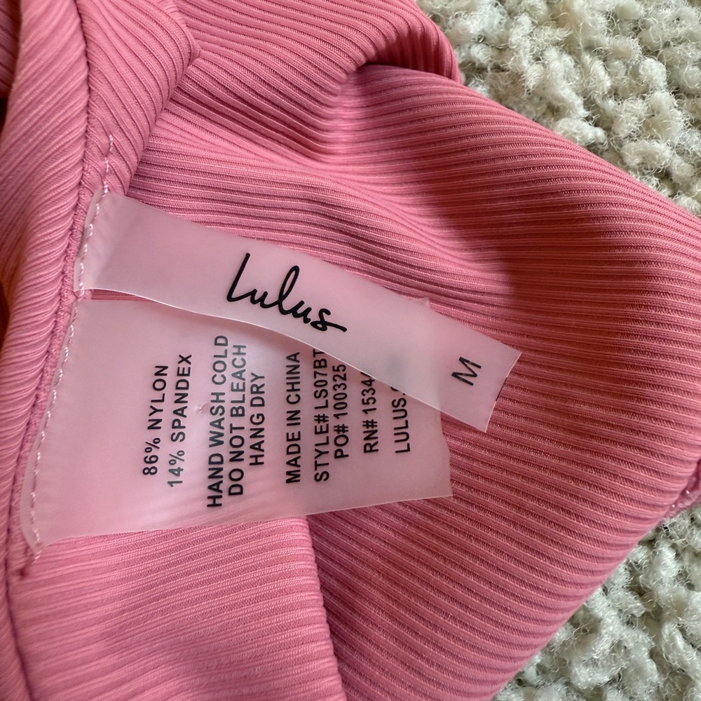 Lulu's Pink Ribbed Bikini Top - Picture 3 of 4